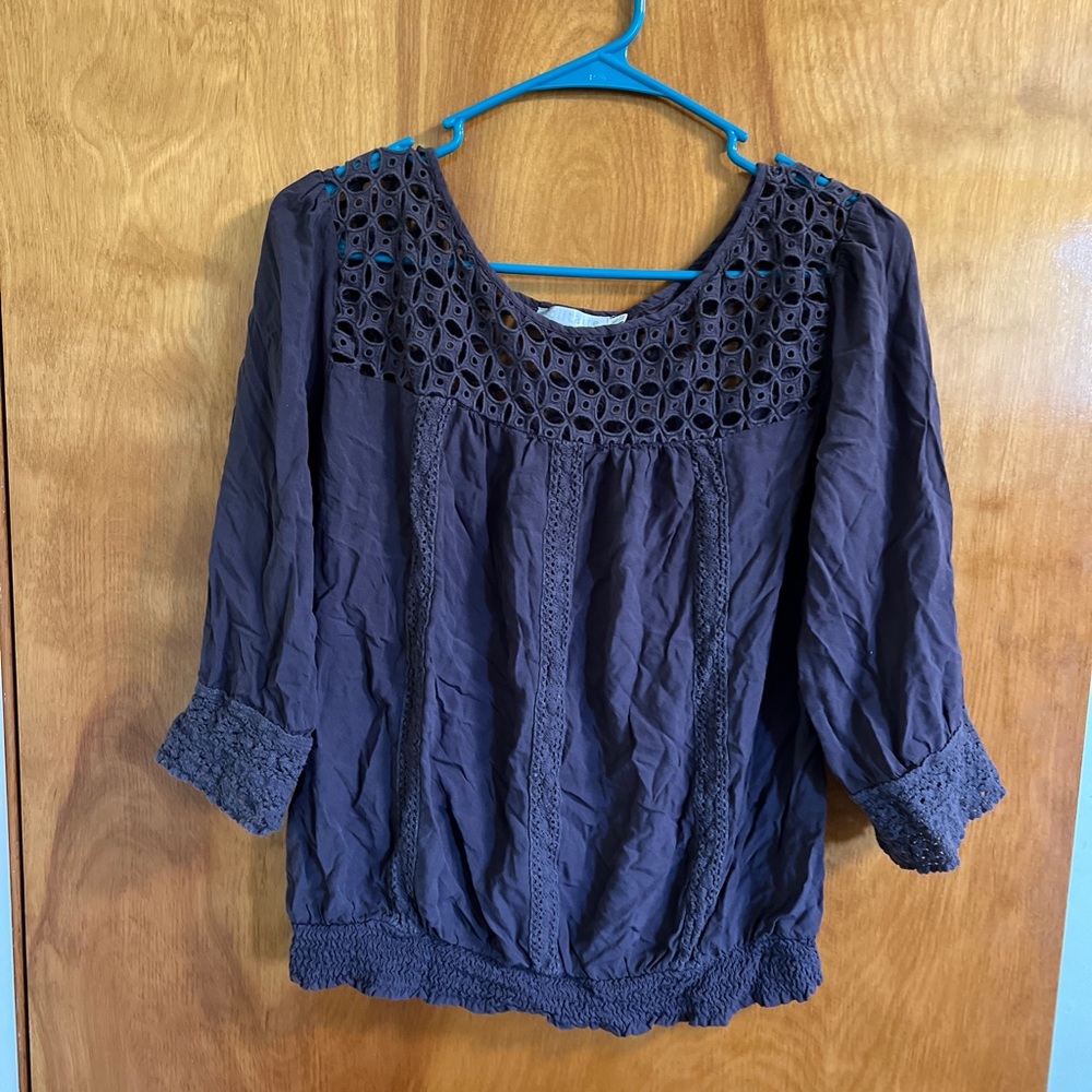 Solitaire Purple Crochet Blouse